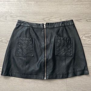 Black Faux leather miniskirt